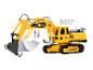 Gelber Jamara Bagger Spielzeug mit 660° Drehung und beweglicher Schaufel.