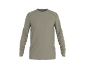 Hellbraunes Herren-Langarmshirt mit Rundhalsausschnitt.