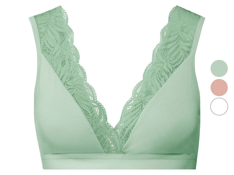 Ein grüner BH mit Spitze