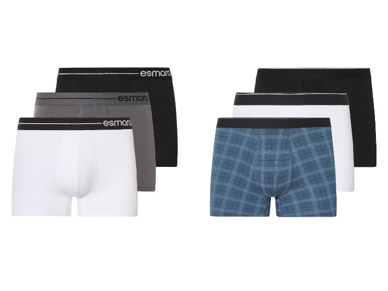 Esmara Boxershorts: Drei Paar in Uni-Farben und drei kariert.