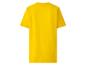 Einfaches gelbes Kurzarm-T-Shirt, Rückansicht.