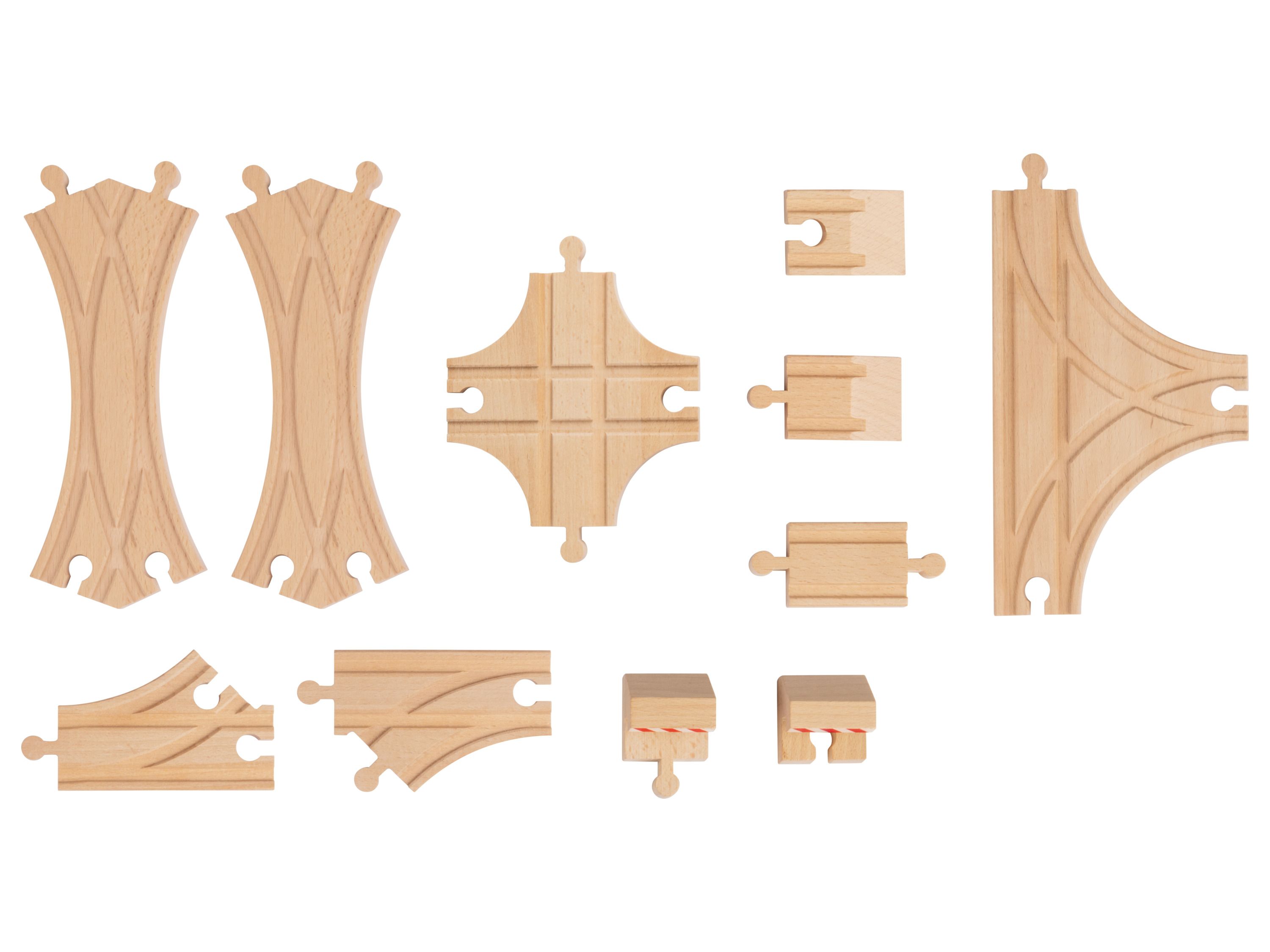 Thumbnail - lupilu® Schienen-Set, 16-teilig / Weichen-Set, 11-teilig (Weichen Strecken Set)