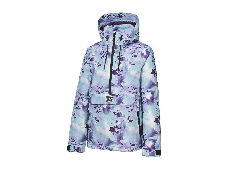 Skijacke mit abstraktem blau-lila Muster