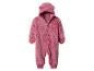 Rosa, flauschiger Baby-Overall mit Kapuze und Bärenohren