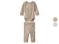 Gerippter beiger Baby-Body und Hose