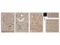 Lasergeschnittene Holzplatten für einen Crelado Bausatz, mit nummerierten Teilen und Anweisungen.