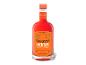 Flasche orangefarbener Aperitif mit Etikett