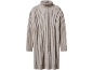 Hellbeiges geripptes Rollkragen-Pulloverkleid