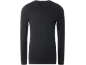 Schwarzes Langarmshirt mit Rundhalsausschnitt.