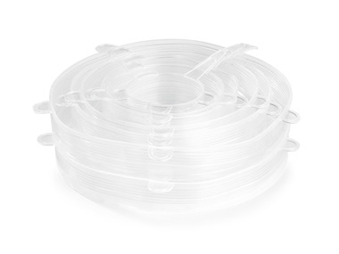 GOURMETmaxx - Flexible Silikondeckel, 12 Stück , transparent 