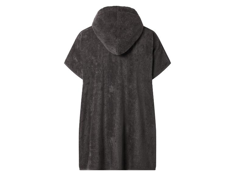 Dunkelgraues Kapuzen-Poncho-Handtuch, Rückansicht