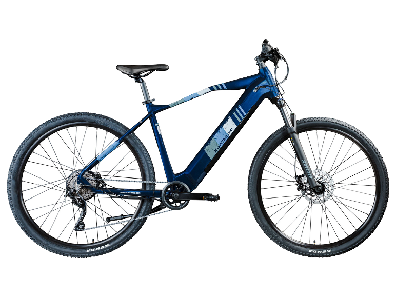 Blaues Zündapp Z808 E-Bike mit Kenda-Reifen.