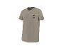 Khakifarbenes T-Shirt mit dem Text 'MEET ME AT THE BEACH' auf der Brust.