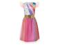 Regenbogen-Einhornkleid für Kinder mit goldenem Gürtel.