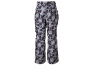 Graue und schwarze Camouflage-Hose mit Taschen.