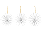 Drei hängende weiße Papier-Stern-Weihnachtsdekorationen