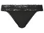 Schwarzer Spitzen-High-Waist-Tanga.