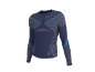 Langärmliges Herren-Sportshirt in Marineblau mit hellgrauen und blauen Akzenten.