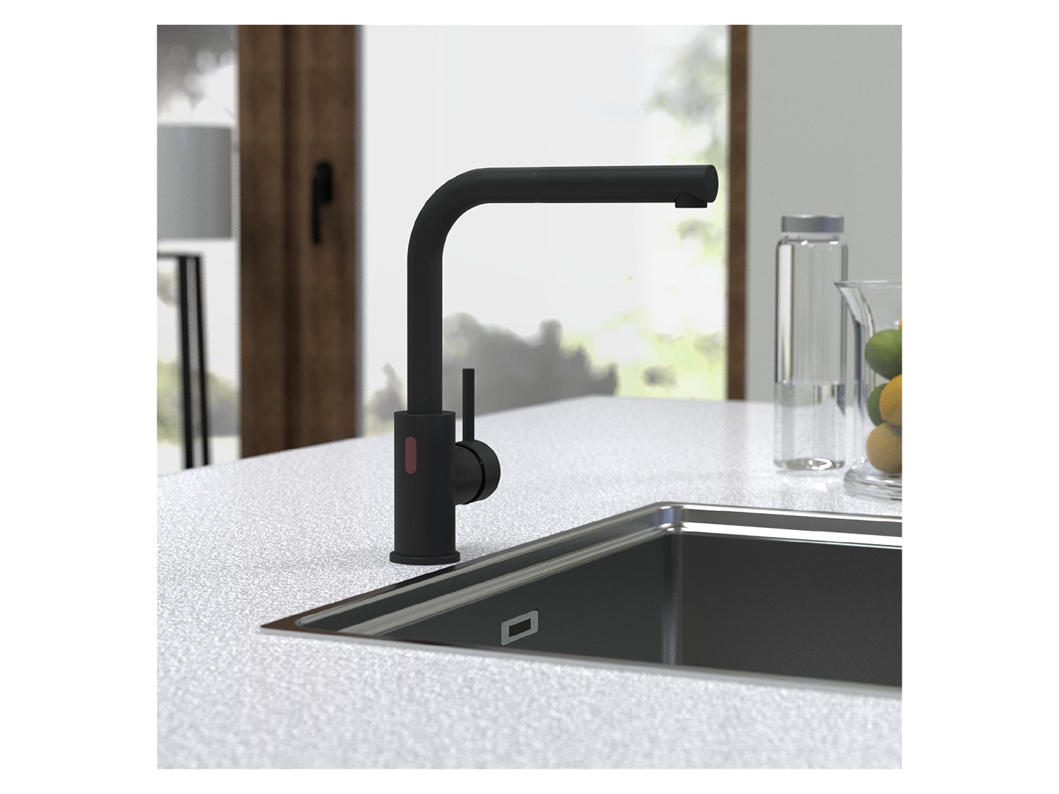 SCHÜTTE VITAL Sensor Küchenarmatur ausziehbar (Schwarz matt) – Bild 2 von 4