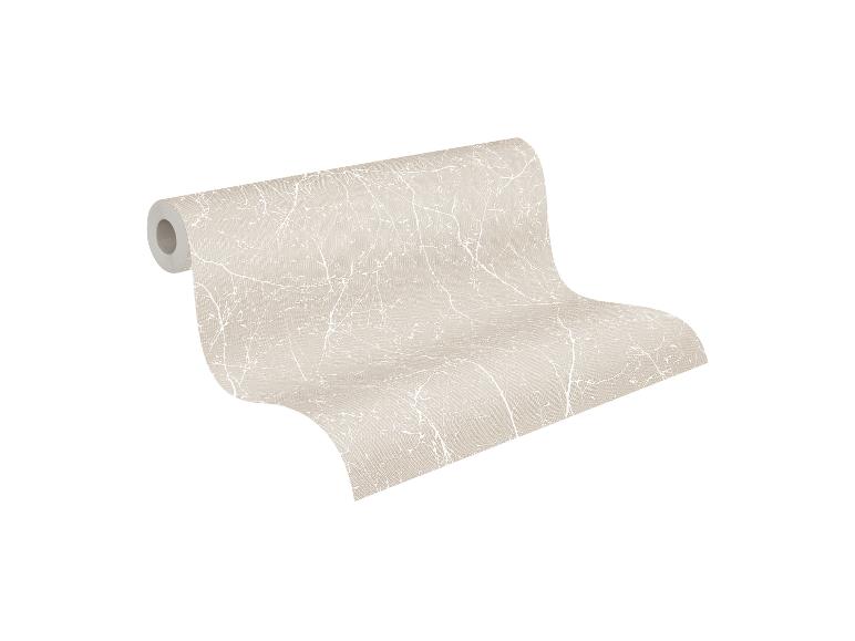 Rolle beiger Tapete mit weißem Astmuster.