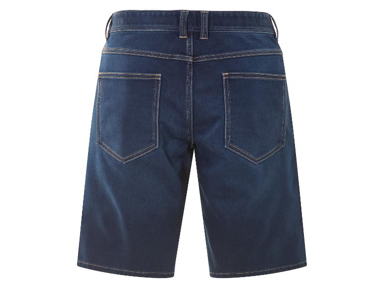 Dunkelblaue Jeans-Shorts, Rückseite.