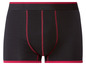 Schwarze Boxershorts mit roten Details.