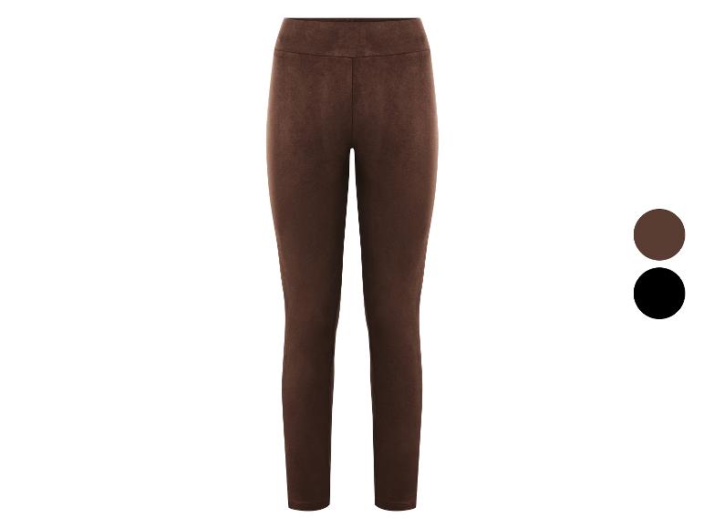 Braune Wildleder-Leggings mit schwarzer Farboption.