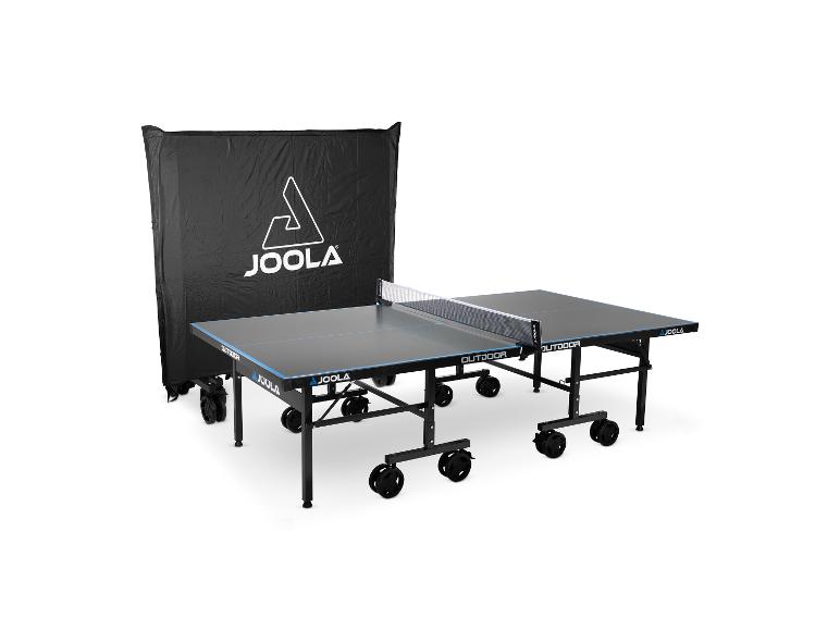 JOOLA Outdoor Tischtennisplatte mit schwarzer Schutzhülle.