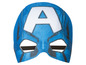 Eine blaue Captain America-Maske mit einem weißen A-Logo.