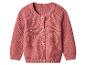 Rosa gestrickte Baby-Strickjacke mit Holzknöpfen