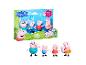 Peppa Pig Familie von Fünf Spielset mit Figuren und Verpackung.