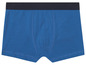 Blaue Boxershorts mit schwarzem Bund.