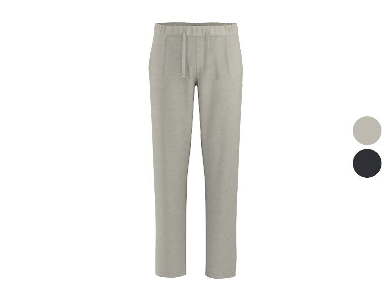 Herren-Leinenhose in Hellbeige mit verstellbarem Kordelzug, auch in Schwarz erhältlich.