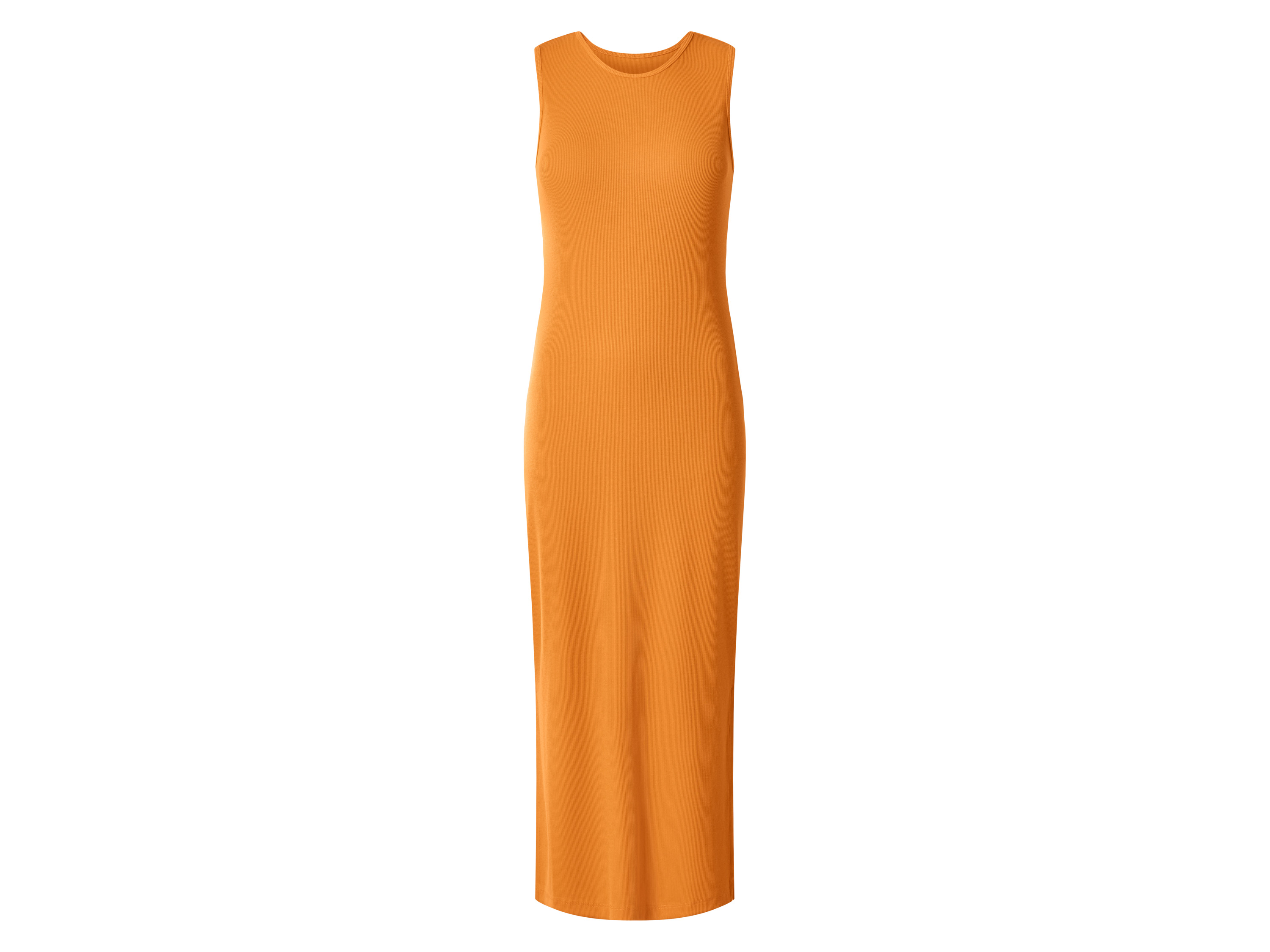 ESMARA® Damen geripptes Midi-Kleid (Orange, M (40/42))