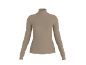 Damen-Rollkragenpullover mit langen Ärmeln in Beige.