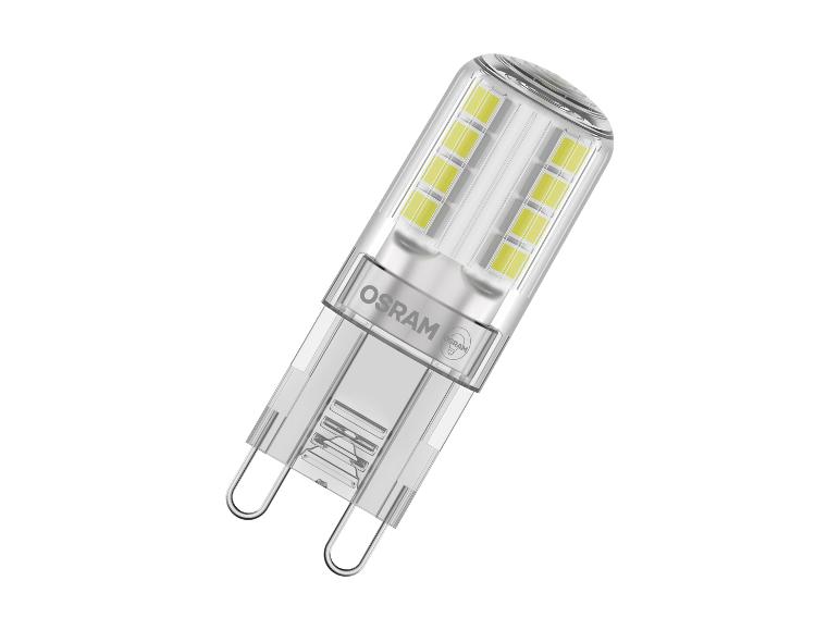 LED-Glühbirne mit zwei Reihen gelber LEDs und Metallstiften