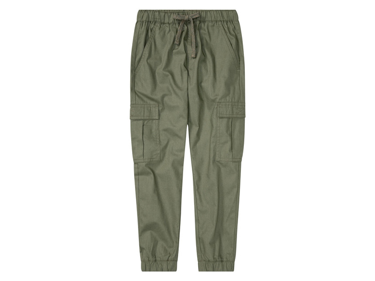 Grüne Cargohose mit Kordelzug.