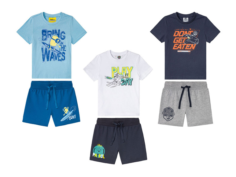 Gehe zu Vollbildansicht: Kleinkinder Jungen Shorts und T-Shirt, 2-teilig, aus weicher Single-Jersey-Qualität - Bild 1