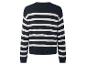 Marineblau-weiß gestreifter Pullover, Rückansicht