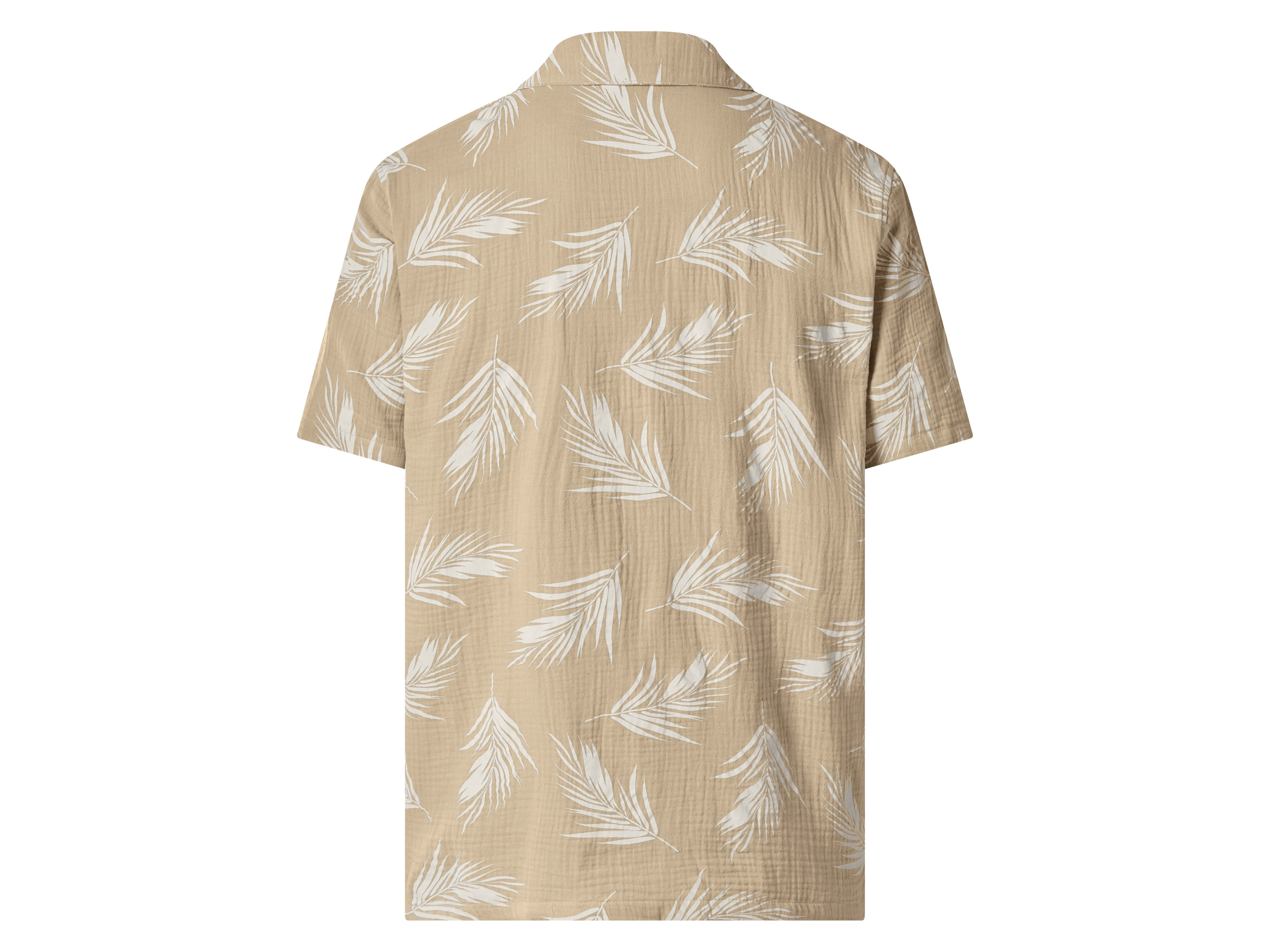 ESMARA MEN Herren Musselin-Freizeithemd (gemustert/beige, S (44/46)) – Bild 3 von 4