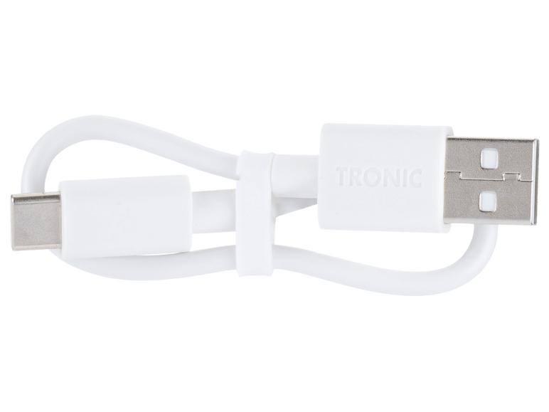 Weißes TRONIC USB-C auf USB-A Kabel.