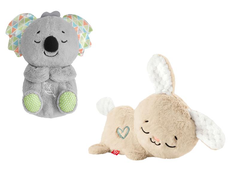 Graues Koala-Plüschtier und beiges Hasen-Plüschtier mit lächelnden Gesichtern
