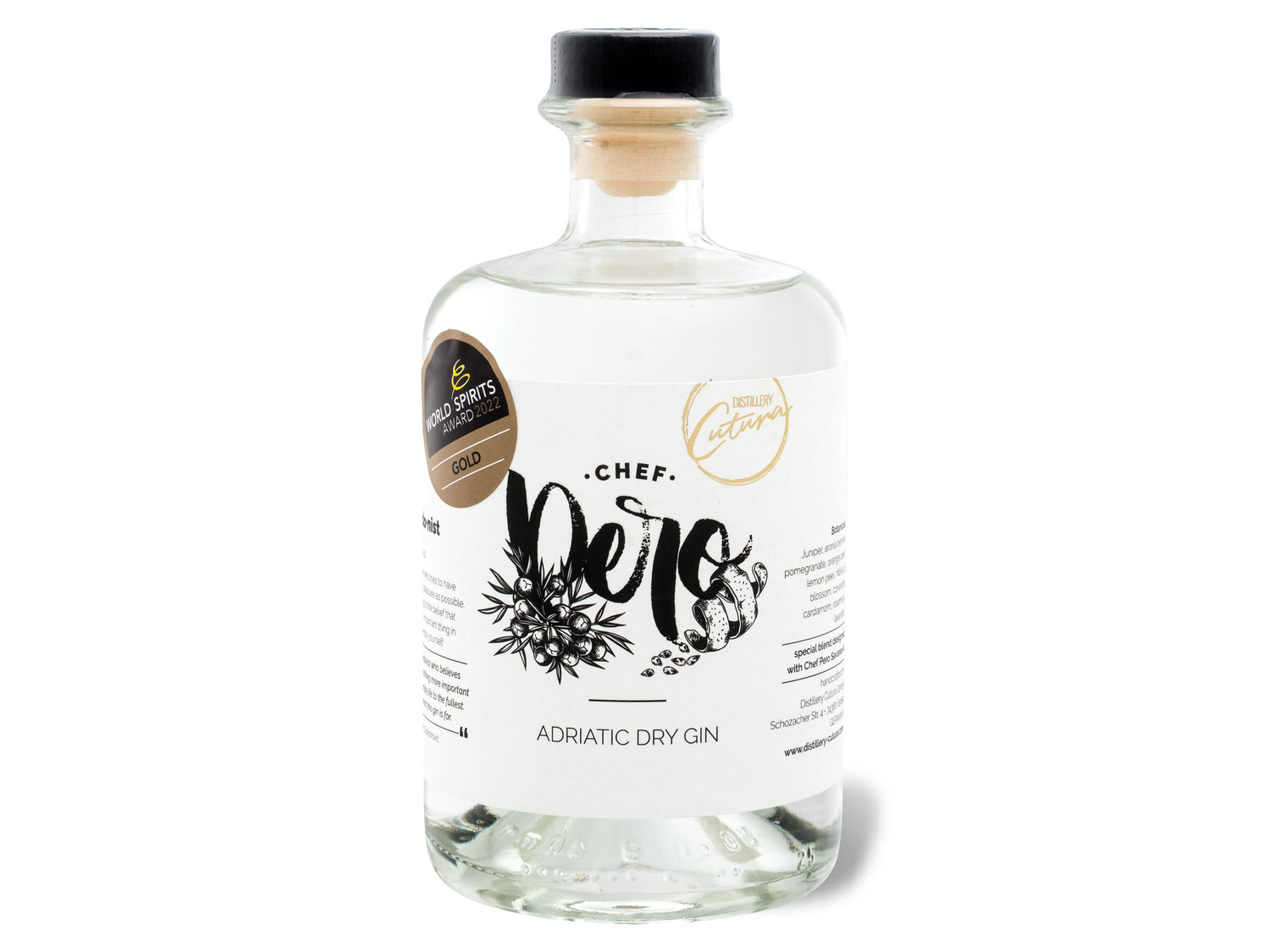 [Zum niedrigsten Preis verkaufen!] Distillery Cutura Chef Pero Dry Adriatic Gin 41% Vol