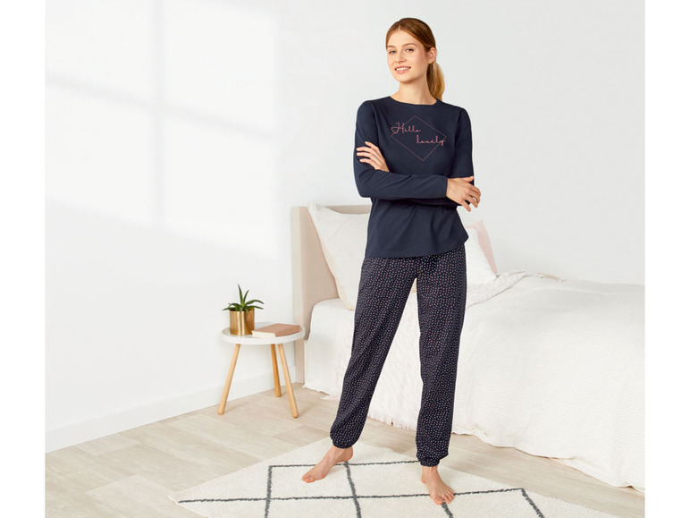Gehe zu Vollbildansicht: esmara® Damen Pyjama, aus reiner Baumwolle - Bild 17
