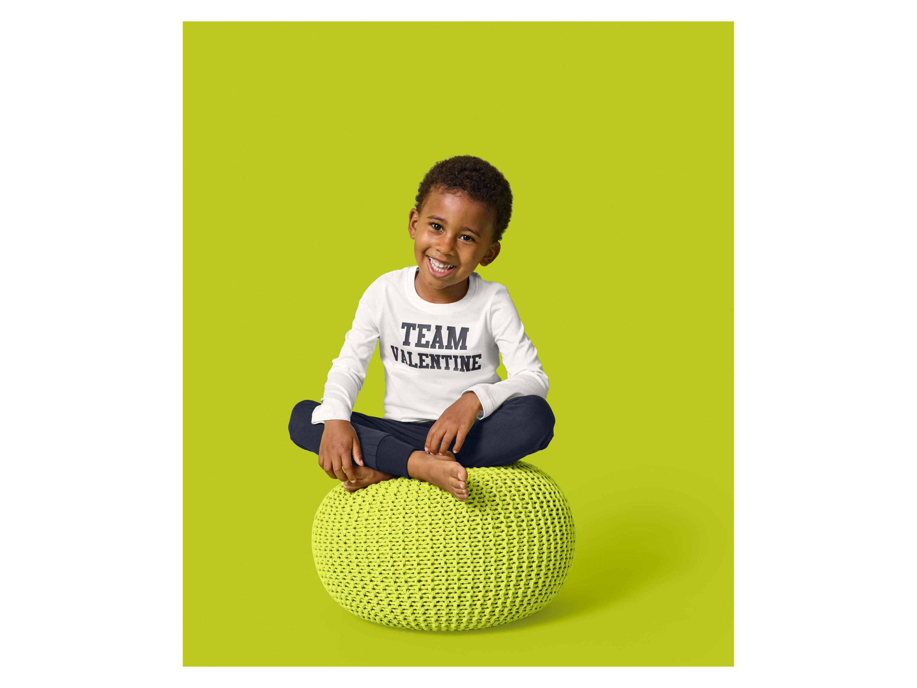 LUPILU® Kleinkinder Pyjama lang/lang (weiß/navy, 110/116) – Bild 2 von 4