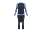 Damen-Thermo-Unterwäsche-Set, Langarmshirt und Hose, Grau und Blau.