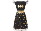Schwarzes Kinderkleid mit goldenem Batman-Logo und Tüllrock