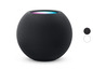 Ein schwarzer Apple HomePod mini Lautsprecher.