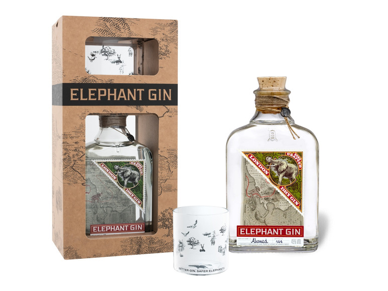 Gehe zu Vollbildansicht: ELEPHANT GIN London Dry Gin mit Geschenkbox + Glas 45% Vol - Bild 1