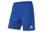 Blaue Adidas Sport Shorts mit weißem Logo.